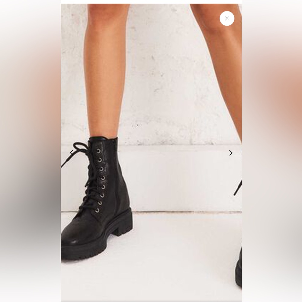 BA&SH COMY Leather laceup combat boots Size 40